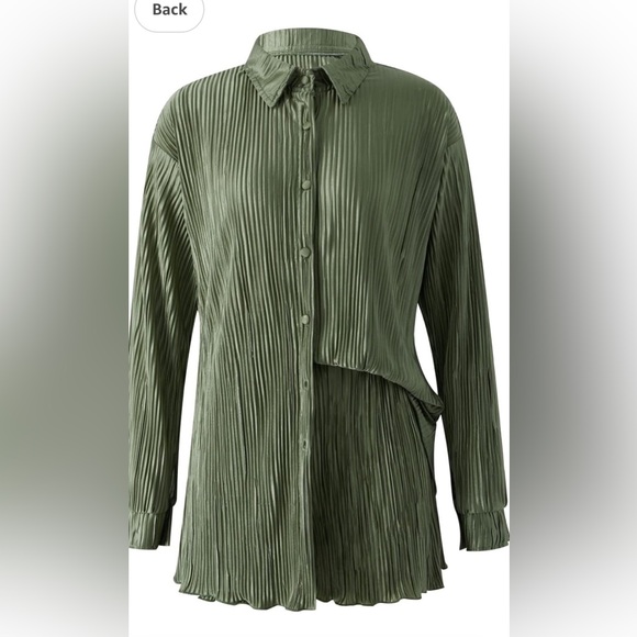 Pleated green short set - Picture 2 of 5